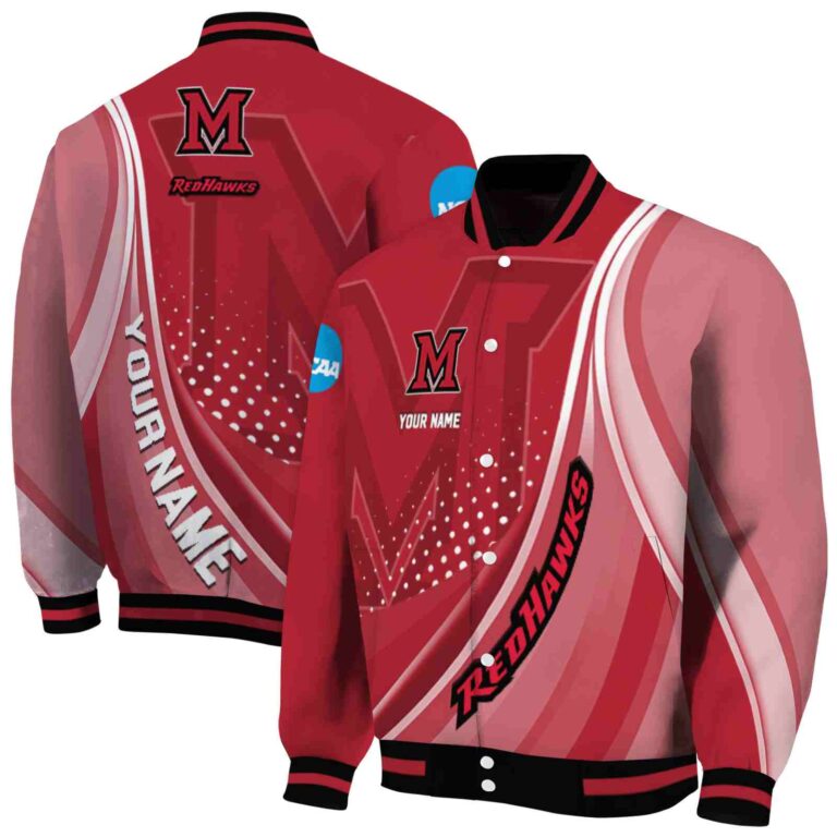 custom miami redhawks wave patterns red jacket fashion forward