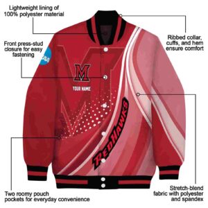 custom miami redhawks wave patterns red jacket new arrival