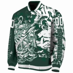 custom michigan state spartans fishing art green jacket best selling