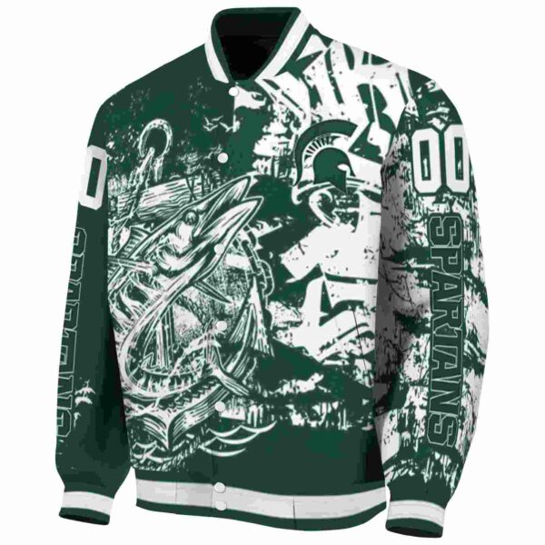 custom michigan state spartans fishing art green jacket best selling