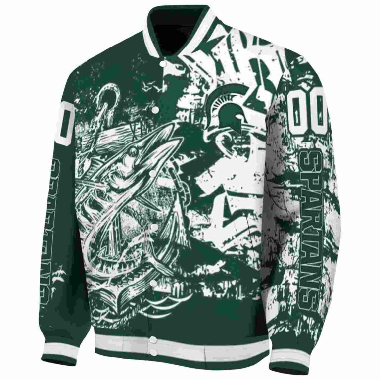 custom michigan state spartans fishing art green jacket best selling