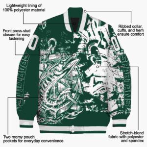 custom michigan state spartans fishing art green jacket new arrival