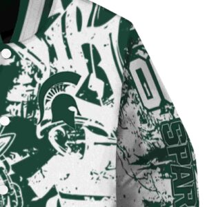 custom michigan state spartans fishing art green jacket premium grade