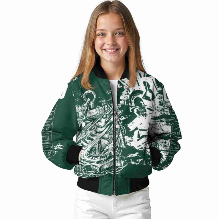 custom michigan state spartans fishing art green jacket top rated