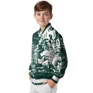 custom michigan state spartans fishing art green jacket trendy