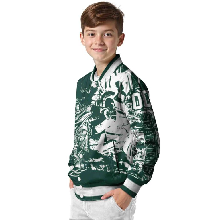 custom michigan state spartans fishing art green jacket trendy