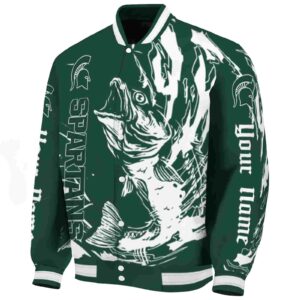 custom michigan state spartans fishing passion green white jacket best selling