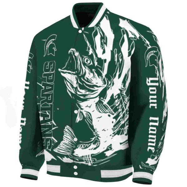 custom michigan state spartans fishing passion green white jacket best selling
