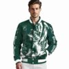 custom michigan state spartans fishing passion green white jacket high quality
