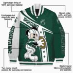 custom michigan state spartans mickey football green white jacket best selling