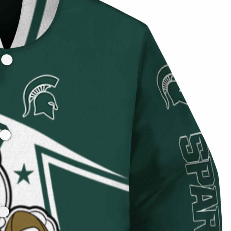 custom michigan state spartans mickey football green white jacket premium grade