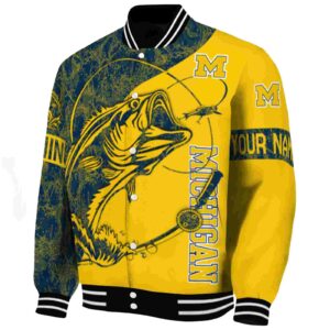 custom michigan wolverines fishing rod maize jacket best selling