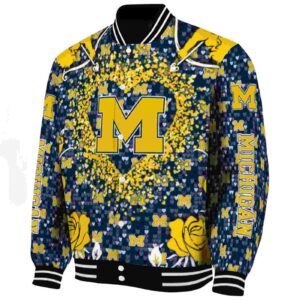 custom michigan wolverines heart explosion blue jacket best selling