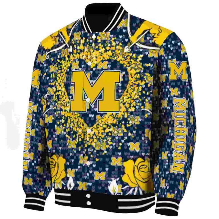 custom michigan wolverines heart explosion blue jacket best selling