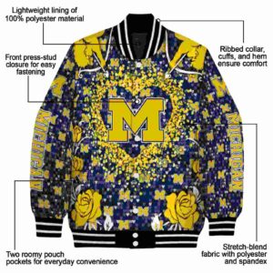 custom michigan wolverines heart explosion blue jacket new arrival