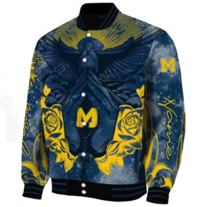 custom michigan wolverines praying hands blue jacket best selling