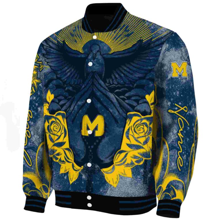 custom michigan wolverines praying hands blue jacket best selling