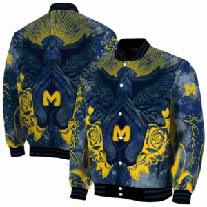 custom michigan wolverines praying hands blue jacket fashion forward
