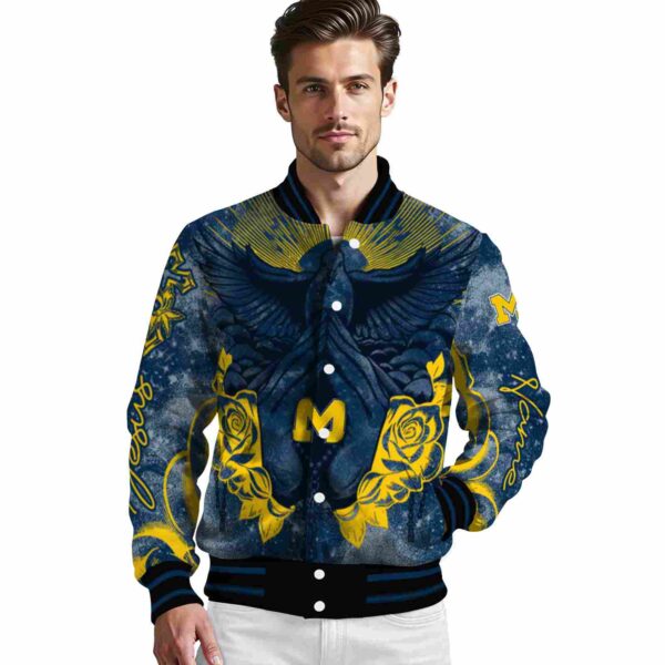 custom michigan wolverines praying hands blue jacket high quality