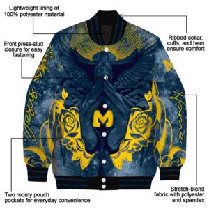 custom michigan wolverines praying hands blue jacket new arrival