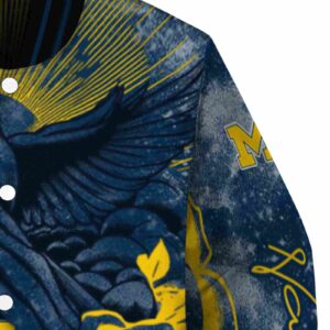 custom michigan wolverines praying hands blue jacket premium grade