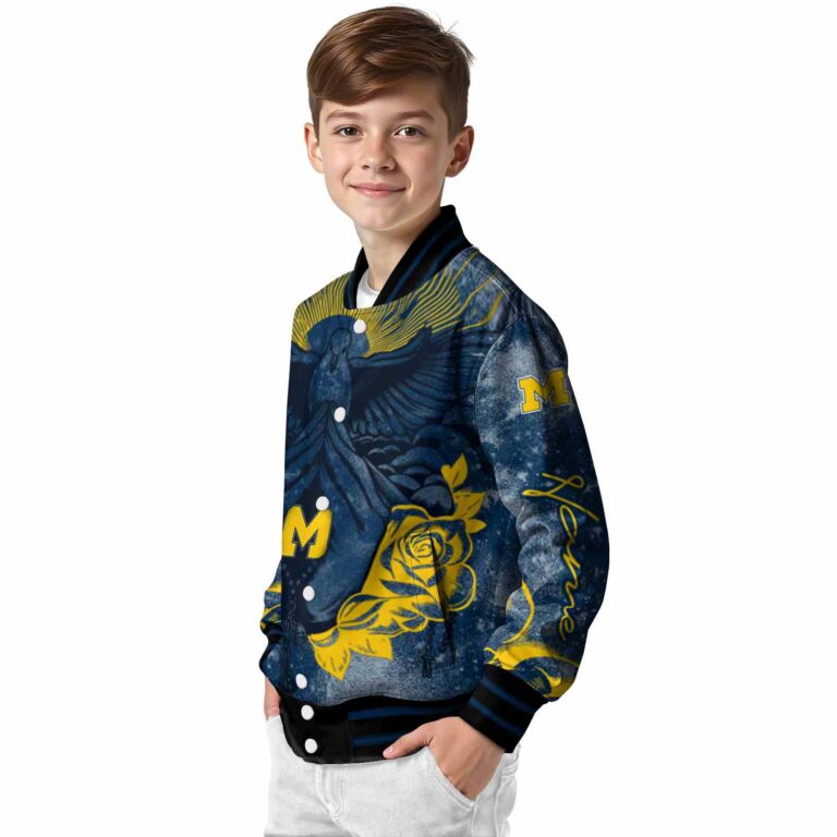 custom michigan wolverines praying hands blue jacket trendy