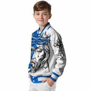custom middle tennessee blue raiders jesus tears blue white jacket trendy