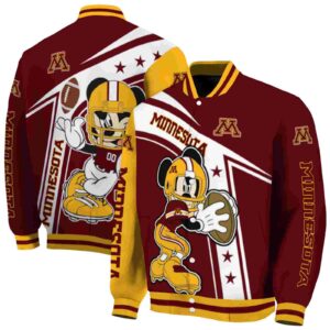 custom minnesota golden gophers mickey football maroon white jacket fashion forward