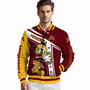custom minnesota golden gophers mickey football maroon white jacket high quality