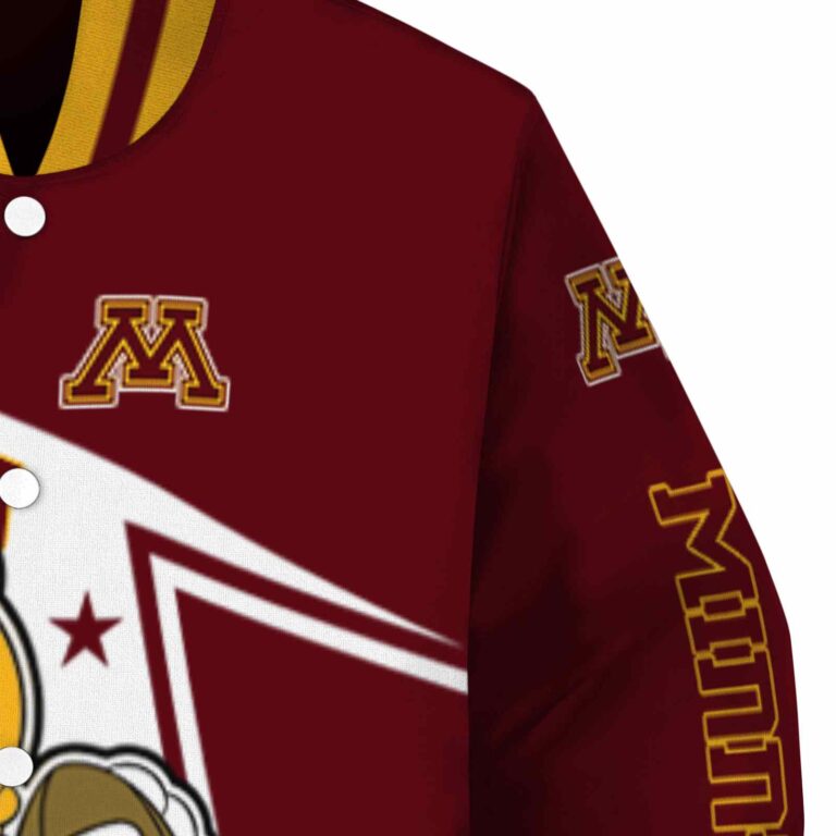 custom minnesota golden gophers mickey football maroon white jacket premium grade