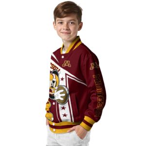 custom minnesota golden gophers mickey football maroon white jacket trendy