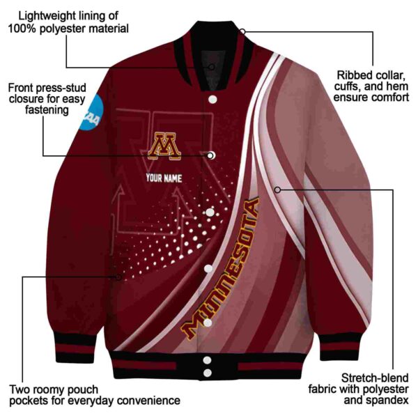 custom minnesota golden gophers wave patterns maroon jacket new arrival
