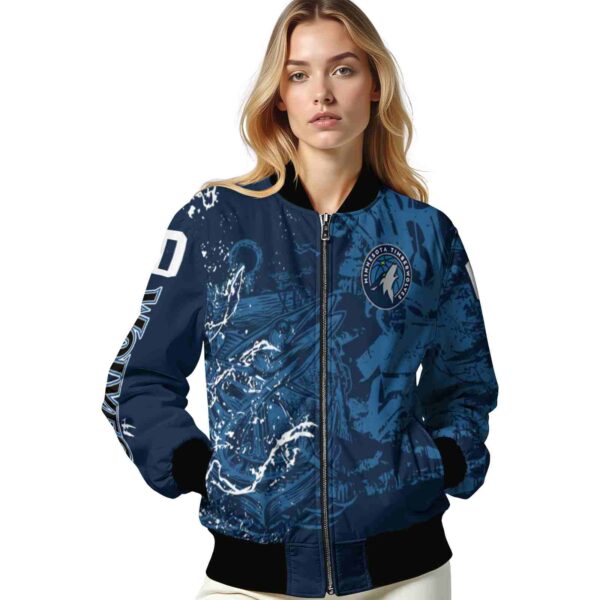custom minnesota timberwolves fishing art midnight blue jacket latest model