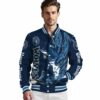 custom minnesota timberwolves fishing passion midnight blue white jacket high quality