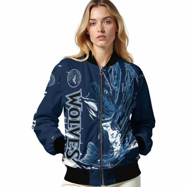 custom minnesota timberwolves fishing passion midnight blue white jacket latest model