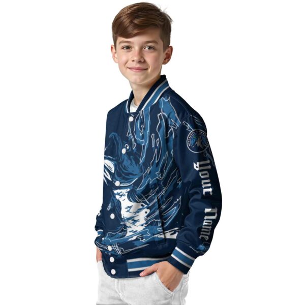 custom minnesota timberwolves fishing passion midnight blue white jacket trendy