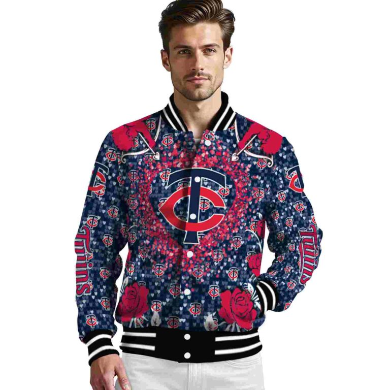 custom minnesota twins heart explosion navy jacket high quality