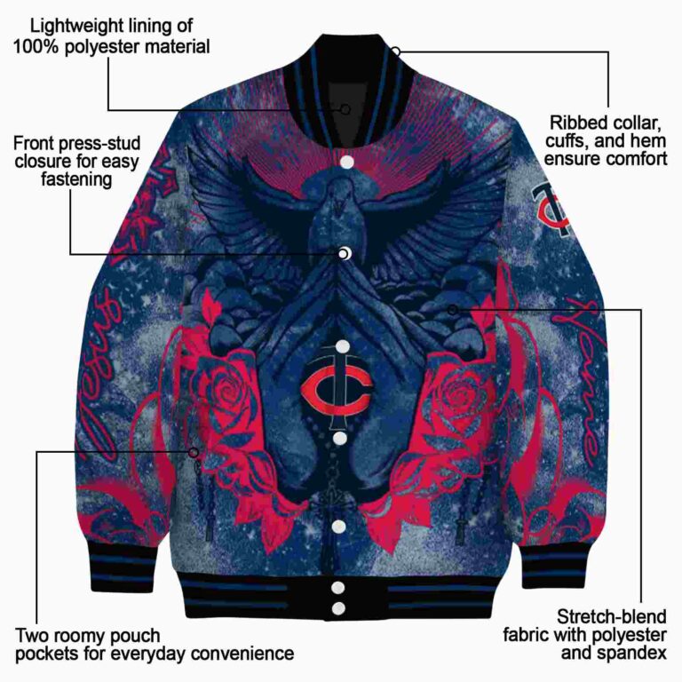 custom minnesota twins praying hands navy jacket new arrival