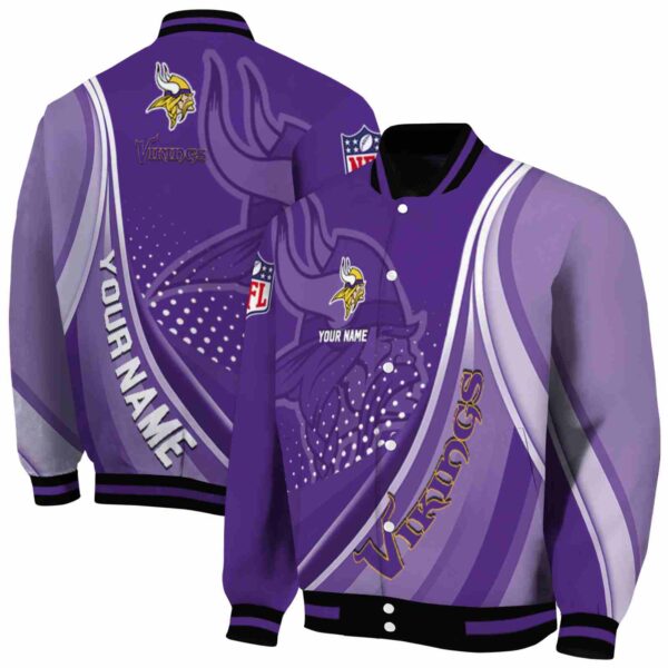 custom minnesota vikings wave patterns purple jacket fashion forward
