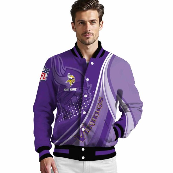 custom minnesota vikings wave patterns purple jacket high quality