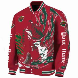custom minnesota wild fishing passion red white jacket best selling