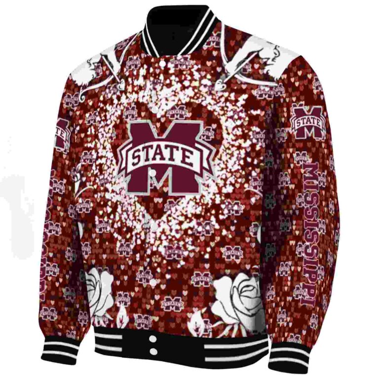 custom mississippi state bulldogs heart explosion maroon jacket best selling