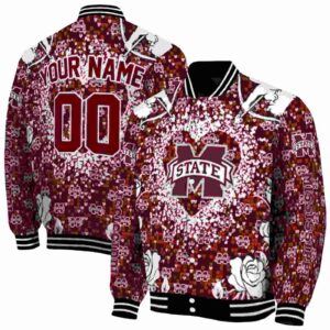 custom mississippi state bulldogs heart explosion maroon jacket fashion forward