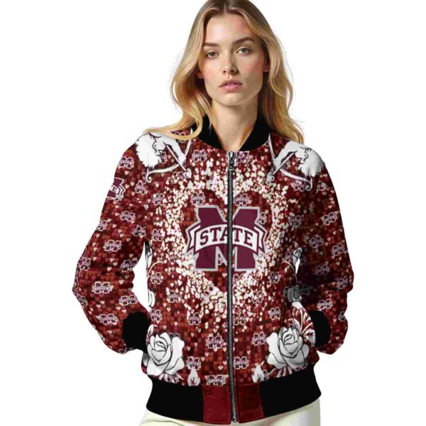 custom mississippi state bulldogs heart explosion maroon jacket latest model