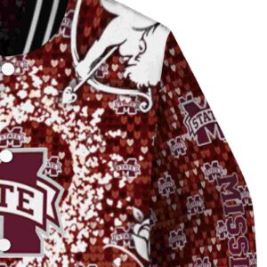 custom mississippi state bulldogs heart explosion maroon jacket premium grade