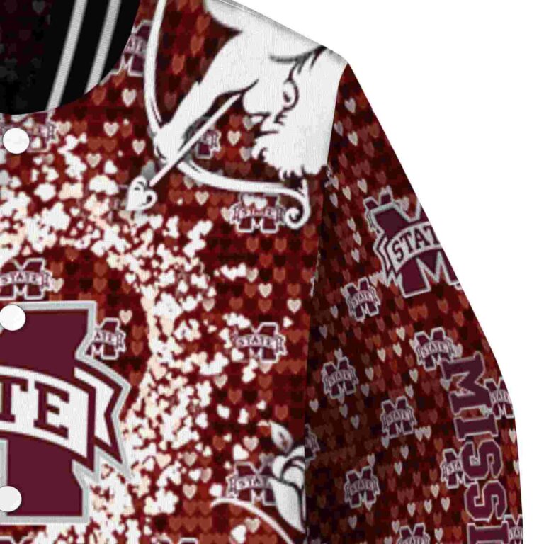 custom mississippi state bulldogs heart explosion maroon jacket premium grade