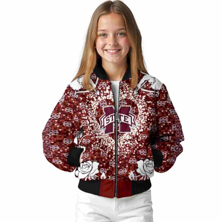 custom mississippi state bulldogs heart explosion maroon jacket top rated
