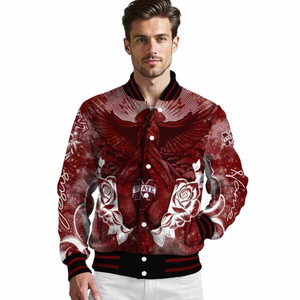 custom mississippi state bulldogs praying hands maroon jacket high quality