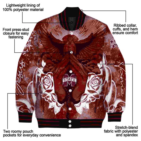 custom mississippi state bulldogs praying hands maroon jacket new arrival