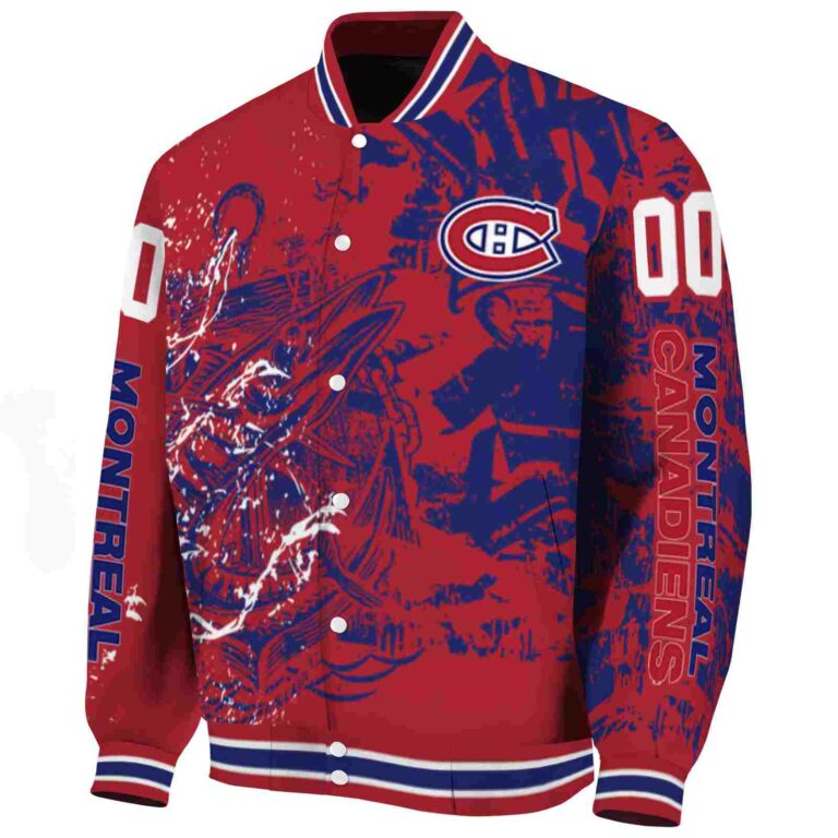 custom montreal canadiens fishing art red jacket best selling